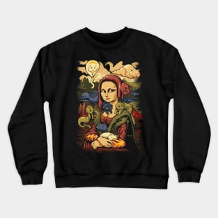 Meowna Lisa Crewneck Sweatshirt